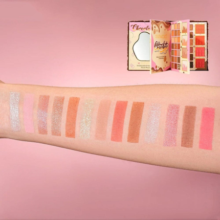 Paleta Machiaj Profesionala KEVIN & COCO Chocolate Fuzzy Collection, 76 Culori, Trusa Completa pentru Ochi si Fata, Farduri Mate si Sidefate, Blush, Iluminator si Contur, cu Oglinda, Pigmentare Intens [1]