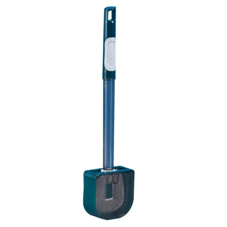 Articole Pentru Baie - Perie de Toaleta, Flippy, cu Recipient pentru Detergent, din Plastic+TPR, Montare fara Perforare, 40 x 9 cm, Verde