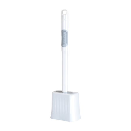 Articole Pentru Baie - Perie de Toaleta, Flippy, cu Recipient pentru Lichid, perie din TPR, Montare fara Perfoare, 12 x 6.5 x 40 cm, Alb