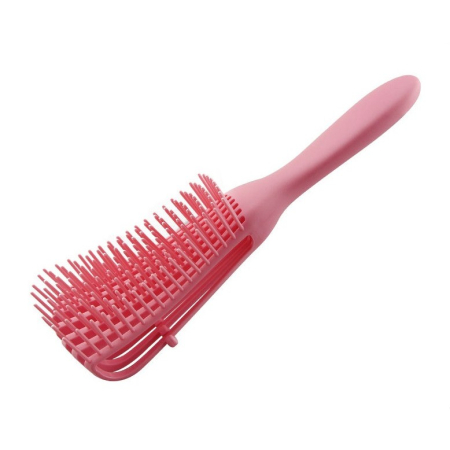 Perie Flexibila, Flippy, pentru Descurcat Par Cret/Umed si Uscat, 8 Brate Mobile, din TPE, 24.5 x 4.5 x 2 cm, Roz [2]
