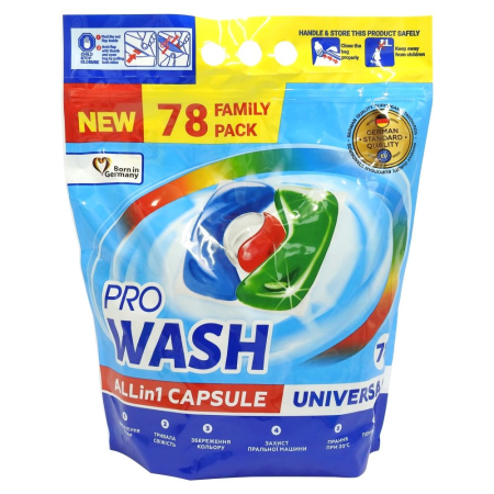 Detergent Si Balsam Rufe - Pro Wash Detergent Capsule 78 buc Family Pack Universal