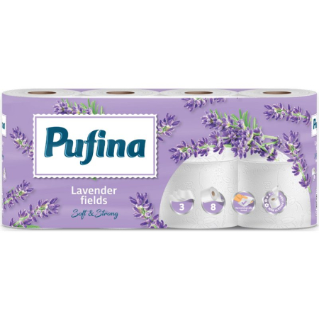 Hartie Igienica - Pufina Hartie Igienica 8ROLE 3STRATURI Lavanda