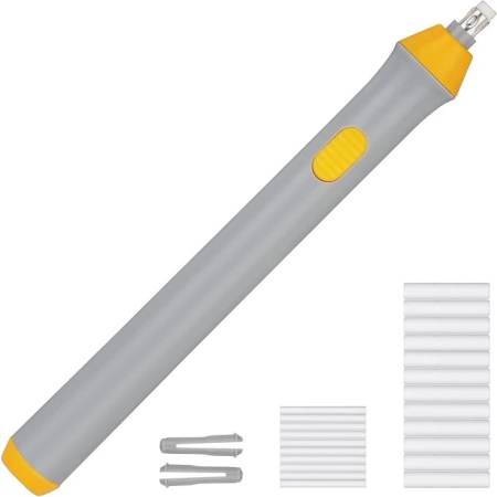 Accesorii Birou Si Consumabile - Radiera Electrica, Flippy, pentru Schite si Arta, Grosime Varf 3 mm/5 mm, Baterii 2 x AA (neincluse), din ABS, Gri