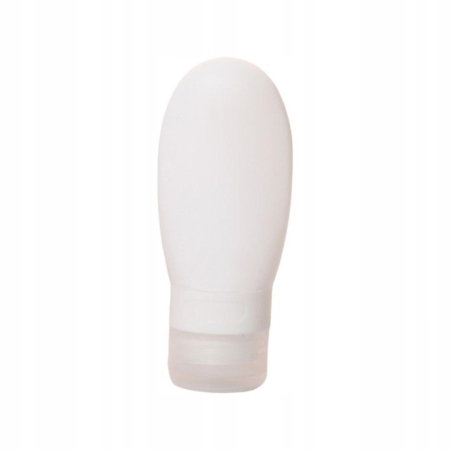 Articole Pentru Baie - Recipient Portabil din Silicon Elegant de Voiaj, Sticla de Calatorie, Flippy, Potrivita pentru Lotiune, Sampon si Alte Lichide, Anti-scurgere, cu Posibilitate de Reumplere, Capacitate 90mL, Alb