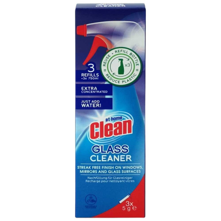 Solutie Curatat Geamuri - Rezerva, At Home Clean, Concentrata 3 X 5 g Geam
