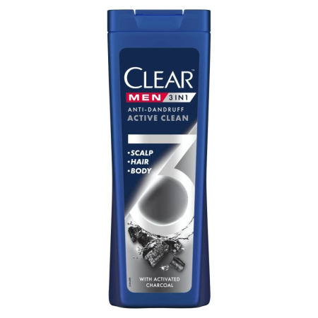 Sampon De Par - Sampon, Clear, 360 ml Men Active Clean Charcoal