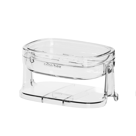 Savoniera cu Suport 2 in 1, Flippy, Pentru Perete sau Blat, PET, Scurgere Optima, Argintiu Transparent [4]