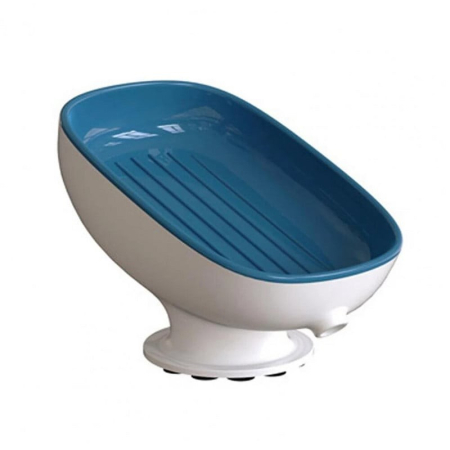 Articole Pentru Baie - Savoniera din Plastic, Flippy, cu Ventuza, Design Modern, Albastru