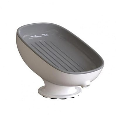 Articole Pentru Baie - Savoniera din Plastic, Flippy, cu Ventuza, Design Modern, Gri