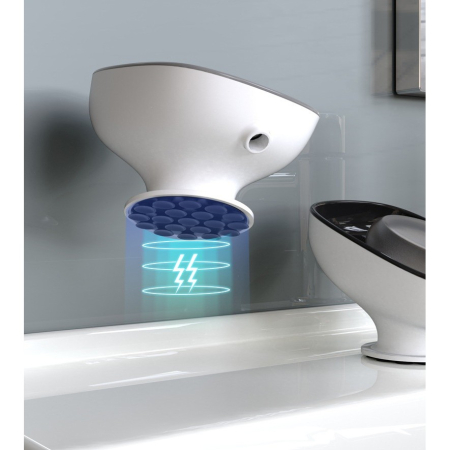 Savoniera din Plastic, Flippy, cu Ventuza, Design Modern, Roz [2]
