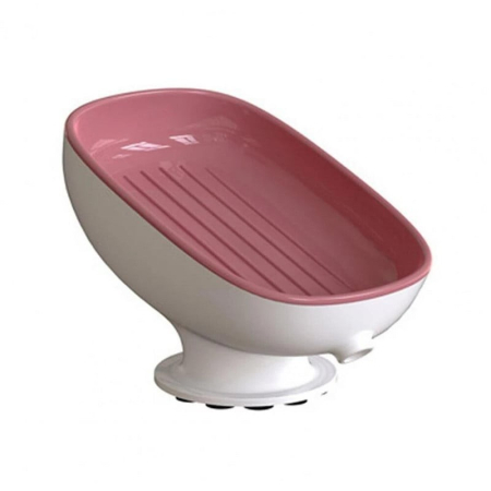 Articole Pentru Baie - Savoniera din Plastic, Flippy, cu Ventuza, Design Modern, Roz