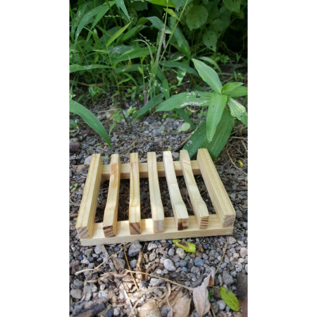 Savonieră, Flippy, din Lemn de Bambus, cu Sistem de Scurgere a Apei, Design Ventilat pentru Uscare Rapidă, 11.5 x 8 cm, Natur [1]