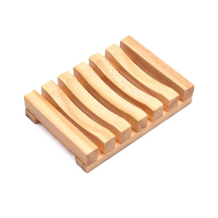 Articole Pentru Baie - Savonieră, Flippy, din Lemn de Bambus, cu Sistem de Scurgere a Apei, Design Ventilat pentru Uscare Rapidă, 11.5 x 8 cm, Natur