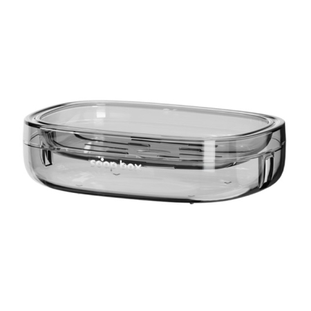 Articole Pentru Baie - Savoniera, Flippy, Pentru Blat, PET, Scurgere Optima, Gri Transparent