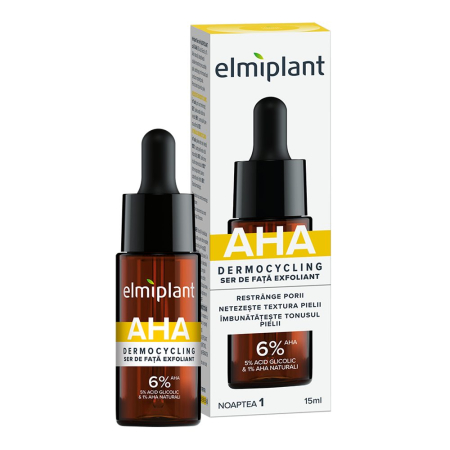Ingrijire Ten Si Corp - Ser Exfoliant Pentru Fata, Elmiplant, Dermocycling cu 6% AHA, 15 ml