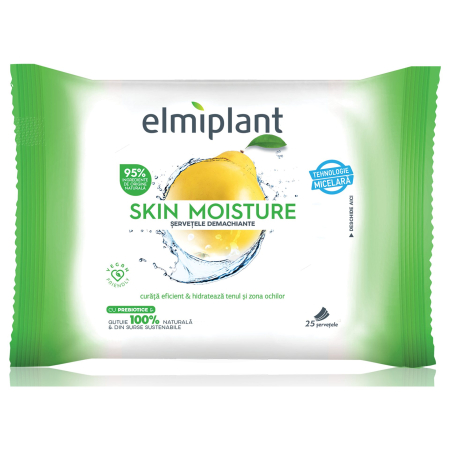 Produse Demachiere Si Curatare - Servetele Demachiante, Elmiplant, Pentru Ten Normal si Mixt, 25 Buc