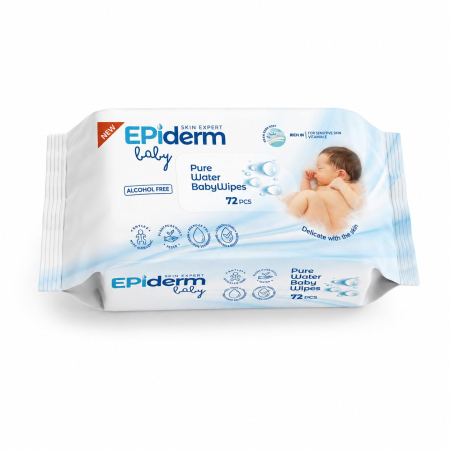 Produse Ingrijire - Servetele Umede, Epiderm Baby, 72 buc Pure Water