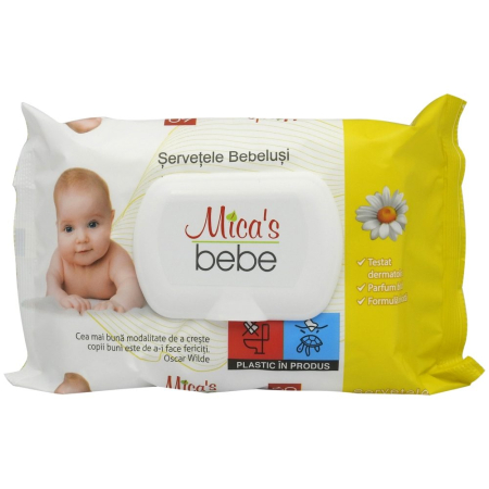 Produse Ingrijire - Servetele Umede, Micas, Bebelusi cu Capac 60 buc Musetel