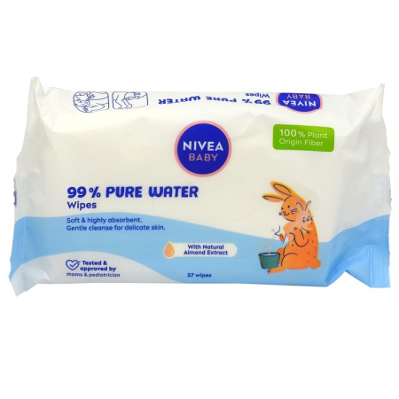 Produse Ingrijire - Servetele Umede, Nivea Baby, 57 buc Pure Water