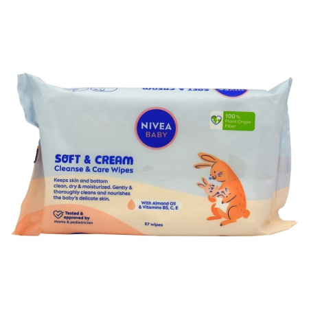 Produse Ingrijire - Servetele Umede, Nivea Baby, 57 buc Soft Cream