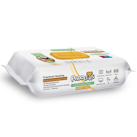 Produse Ingrijire - Servetele Umede, Paddlers, Multisuprafete 100 buc Herbal Sapun