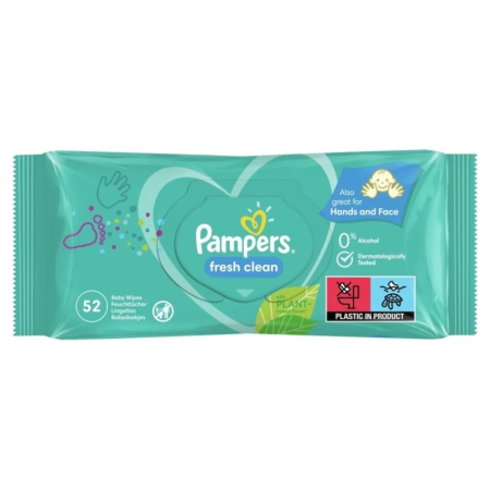 Ingrijire Ten Si Corp - Servetele Umede, PAMPERS, Baby Frwesh Clean, 52 Bucati