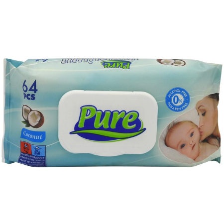 Produse Ingrijire - Servetele Umede, Pure, 64 buc Baby