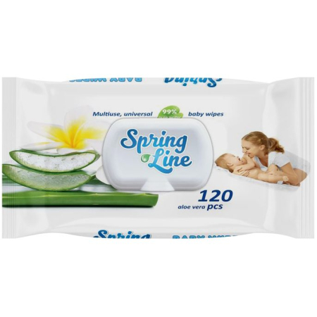 Servetele Umede - Servetele Umede, Spring Line, cu Aloe Vera, 120 buc