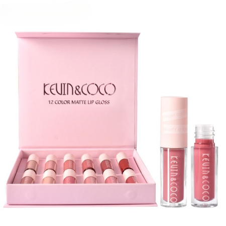 Set 12 rujuri mate, rezistente la transfer, Kevin&Coco, 1.85 ml, Cutie Roz [3]
