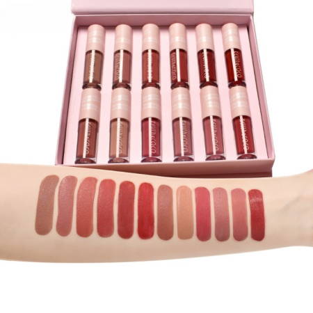 Set 12 rujuri mate, rezistente la transfer, Kevin&Coco, 1.85 ml, Cutie Roz [2]