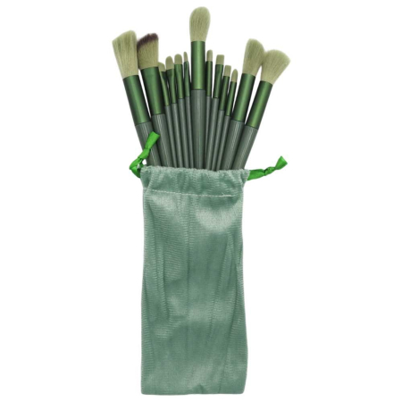 Set 13 pensule pentru machiaj, Flippy, super soft, makeup profesional/incepatori, verde [1]