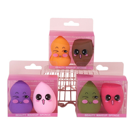 Set 2 Buretei de Machiaj, Flippy, Puternic Absorbant, Utilizare Umeda si Uscata, din Poliuretan, 4 x 6 cm, Multicolor [2]