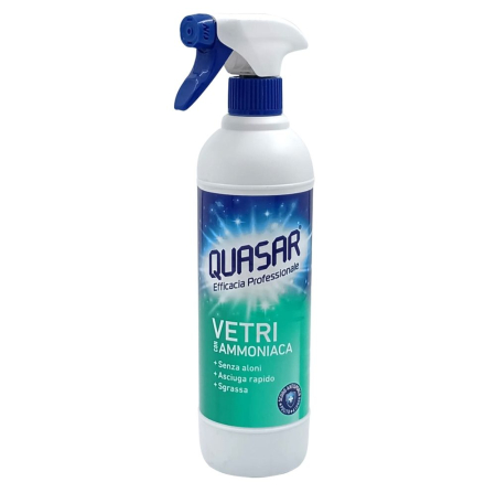 Solutie Curatat Geamuri - Solutie pentru Geam, Quasar, Spray 580 ml, Amoniac