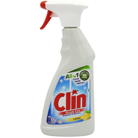 Solutie Curatat Geamuri - Solutie pentru Geamuri si Oglinzi, Clin, All-in-1, 500 ml, Lemon