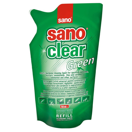 Solutie Curatat Geamuri - Solutie, Sano, Geam Rezerva 750 ml Green