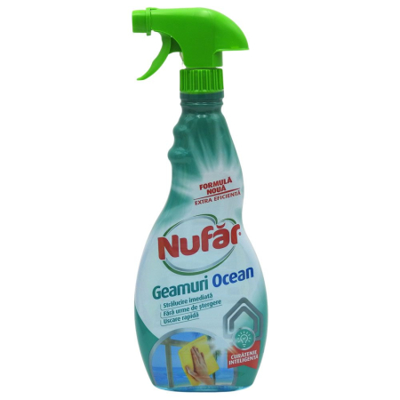 Solutie Curatat Geamuri - Solutie Spray pentru Geamuri, NUFAR, Ocean 56100, 500 ml