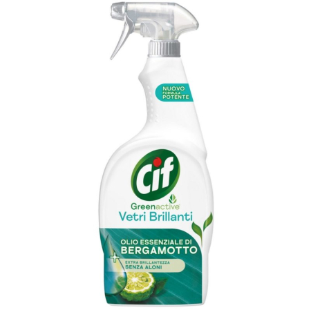 Solutie Curatat Geamuri - Spray, Cif, 650 ml Green Active Solutie Geam Lamaie Verde