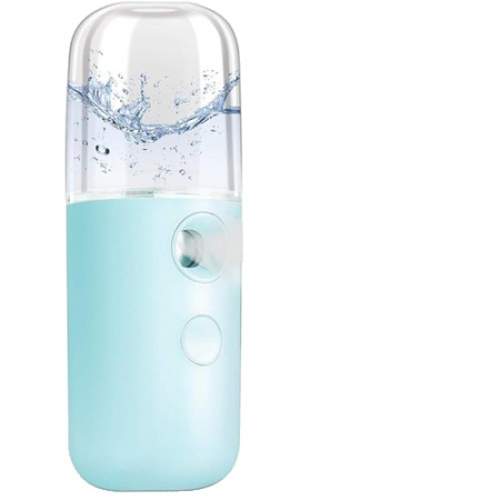 Ingrijire Ten Si Corp - Spray de Hidratare Facială cu Tehnologie Nano, Flippy, Hidratare, Igienizare, Abur Rece, Încărcare USB, Capacitate 30 mL, 10cm, Albastru