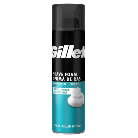 Produse Ingrijire - Spuma, Gillette, Ras 200 ml Regular Piele Sensibila