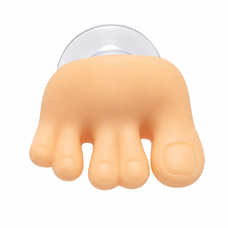 Articole Pentru Baie - Suport de Baie, Flippy, Multifunctional, pentru Periute/Cabluri, din PVC, cu Ventuza, Model Picior, 4 x 6.5 cm, Crem