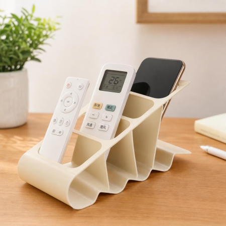Suport de Birou, Flippy, din Plastic, pentru Telecomenzi, Telefoane, 18 x 7 x 9 cm, Alb [5]