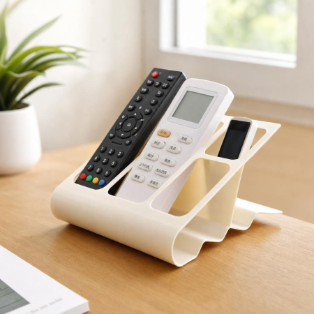 Suport de Birou, Flippy, din Plastic, pentru Telecomenzi, Telefoane, 18 x 7 x 9 cm, Alb [4]