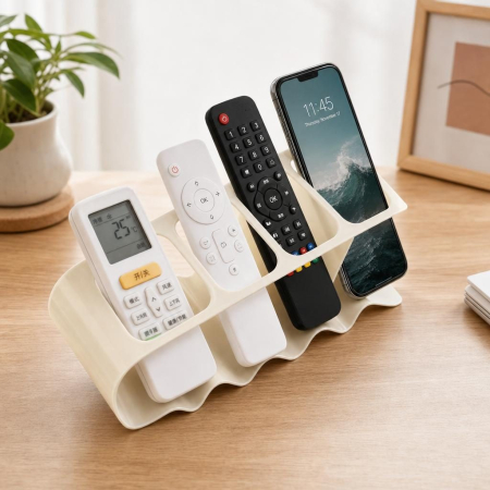 Suport de Birou, Flippy, din Plastic, pentru Telecomenzi, Telefoane, 18 x 7 x 9 cm, Alb [6]