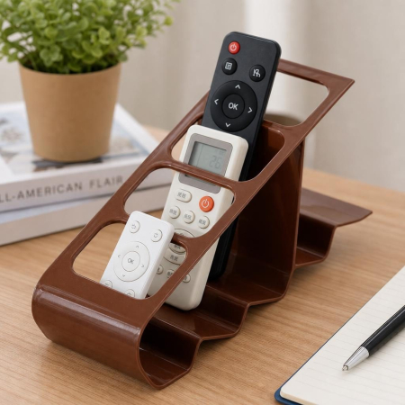Suport de Birou, Flippy, din Plastic, pentru Telecomenzi, Telefoane, 18 x 7 x 9 cm, Maro [8]