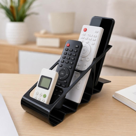Suport de Birou, Flippy, din Plastic, pentru Telecomenzi, Telefoane, 18 x 7 x 9 cm, Negru [7]