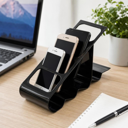 Suport de Birou, Flippy, din Plastic, pentru Telecomenzi, Telefoane, 18 x 7 x 9 cm, Negru [6]