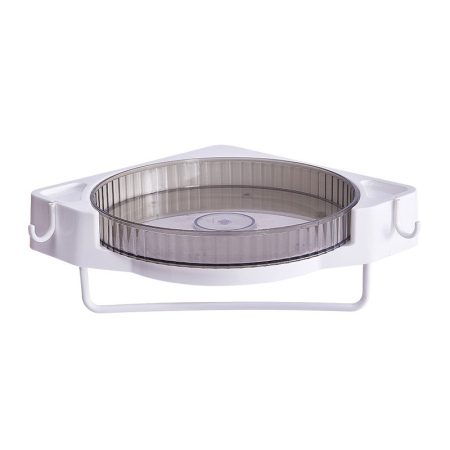 Suport Depozitare, Flippy, din Plastic, Rotativ 360 grade, Montare fara Perforatii, pentru Baie/Bucatarie, Gri [4]