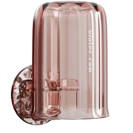 Articole Pentru Baie - Suport Multifunctional 2 in 1, Pahar si Suport pentru Periuta de Dinti, Flippy, Plastic, Dimensiune: 10.4 x 7.3 x 7.3 cm, Roz