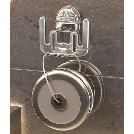 Suport Multifunctional Dublu, Pahar si Suport pentru Periuta de Dinti, Flippy, Plastic, 11 cm x 11.5 cm, Transparent [8]