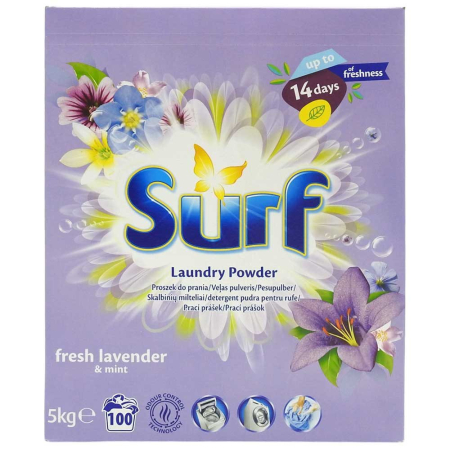 Detergent Rufe - Surf Detergent Pudra 5 kg Lavanda 100 spalari